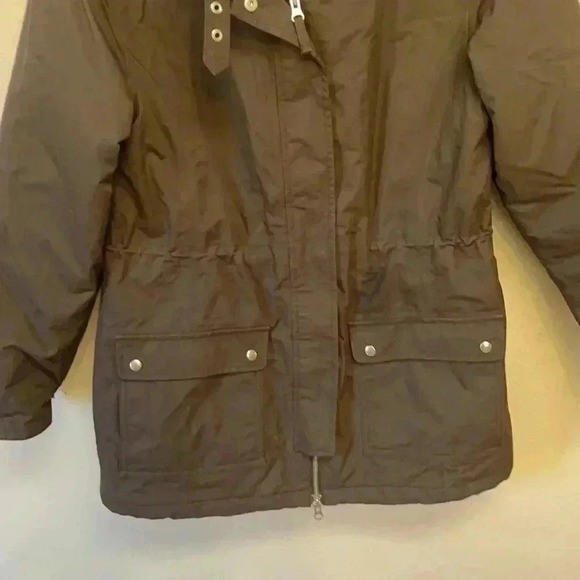 LANDS’ END Women’s Lined Coat w/ Fur Collar - Picture 3 of 12